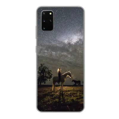 Produktbild von MuchoWow® Handyhülle Schutzhülle Hülle für Samsung Galaxy S20 Plus Pferd - Frau - Sternenhimmel Silikon Softcase Handy Hülle - Hartschale