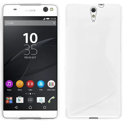 Produktbild von PhoneNatic Case kompatibel mit Sony Xperia C5 Ultra - clear Silikon Hülle S-Style + 2 Schutzfolien