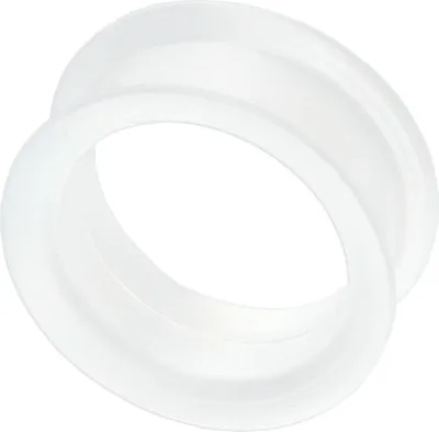 Produktbild von viva-adorno 1 Stück 40mm Tube Flesh Tunnel Plug Silikon Ohr Piercing XXL big groß flexibel Größe 4 - 40mm Z19,weiß