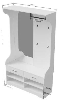 Image de Armoire à chaussures, rangement multifonctionnel, design moderne, 2 tiroirs