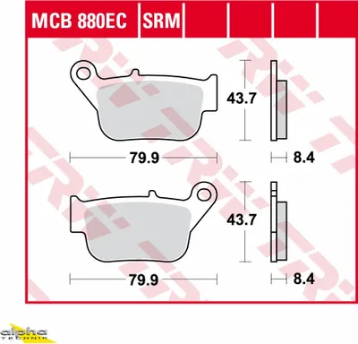 Zdjęcie produktu dla Zestaw klocków hamulcowych TRW MCB880SRM X-Max 250 SG26