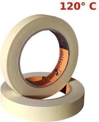 Produktbild von Profi Feinkrepp Klebeband 19mm x 50m Gelb - Hitzebeständig für Lackierung & Malerarbeiten - 48 Rollen Karton