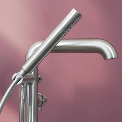 Produktbild von Wannenarmatur, freistehend, mit Duschset, Stahl gebürstet, SILIA-30