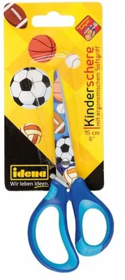 Produktbild von Idena Schere Ball mit Softgriff blau 15cm