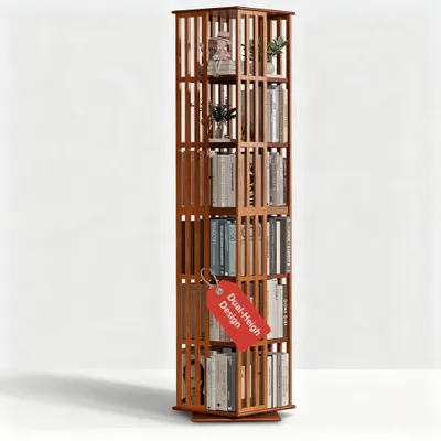 Image de Étagère tournante pour livres, avec 6 niveaux et une rotation à 360°