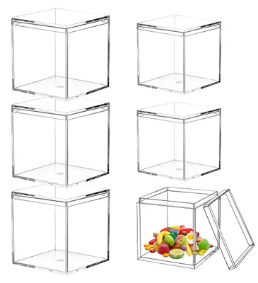 Acryl-Aufbewahrungsboxen mit Deckel, 6 Stück, 8,5/10 cm