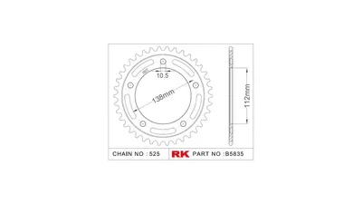 Produktbild von Rk Kettenblatt 525 41z Stahl silber