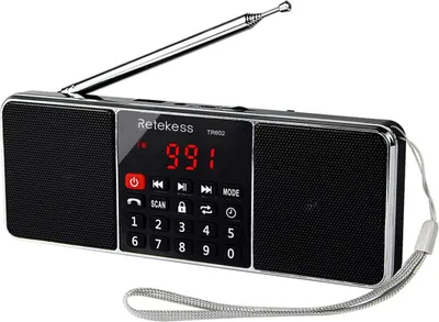 Produktbild von Retekess TR602 Rádio Bluetooth Am FM prenosné núdzové rádio s batériou 1000 mAh s duálnym basovým reproduktorom TF/USB/AUX/MP3 prehrávač pre záhradné kempovanie (čierne)