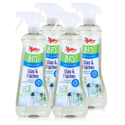 Produktbild von Poliboy Glas & Flächen-Reiniger 500ml - Mit -Alkohol (4er Pack)