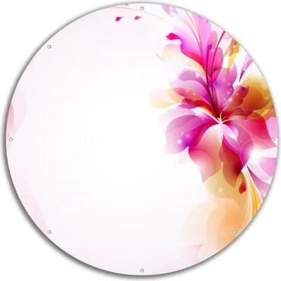 Produktbild von Wallario rundes Outdoor-Poster für Garten oder Balkon, Motiv Pinkes Blumenbuket, 60 cm Durchmesser
