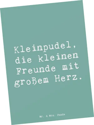 Produktbild von Mr. & Mrs. Panda Postkarte Spruch Kleinpudel Liebe - Meeresbrise - Geschenk, Postkarten, Grußkarte, Hunderasse, Hunderassen Charakter, Pudelliebhaber, herzerwärmend, Hund