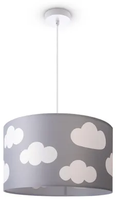 Produktbild von Deckenlampe Kinderzimmer Pendelleuchte Baby Lampenschirm Stoff Rund SterneLeuchtenart / FarbePendelleuchte - Weiß