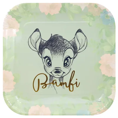 4er-Pack Bambus-Papierborden 25 cm, Prinzessin-Muster