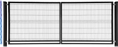 Obrázek produktu pro BRÁNA 160 cm černá PANELOVÁ dva SLOUPKY RAL9005 dvoukřídlá 163 cm