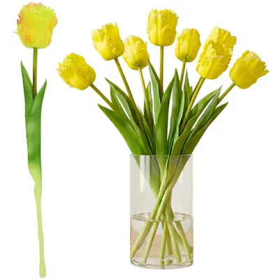 Immagine prodotto di Tulipano artificiale, giallo scuro, 38 cm, decorazione primaverile realistica