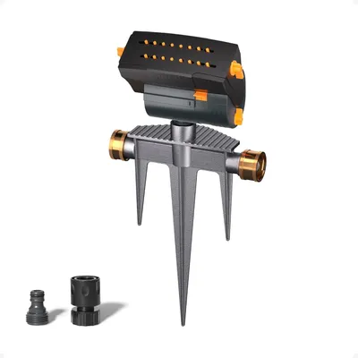 Produktbild von Diivoo Rasensprenger mit Metallener Trittspike-Basis Turbo-Oszillierender Viereckregner 16 Düsen für Garten
