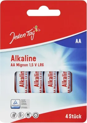 Produktbild von Jeden Tag - Alkaline Batterien - AA Mignon - 1,5V - LR6 - 4 Stück