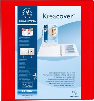 Zdjęcie produktu dla Segregator prezentacyjny EXACOMPTA, A4 Maxi, czerwony, ring 4D
