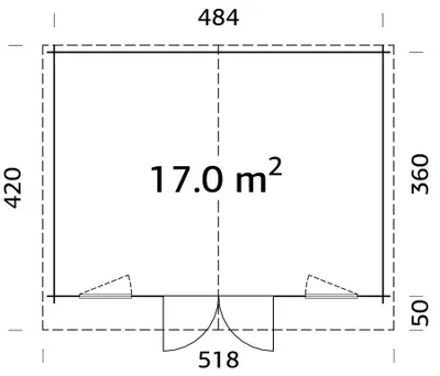 Produktbild von Palmako Gartenhaus Klara 17,0 m² aus Holz Gartenhaus mit 28 mm Wandstärke Gartenhütte Geräteschuppen 17.42 m² Satteldach