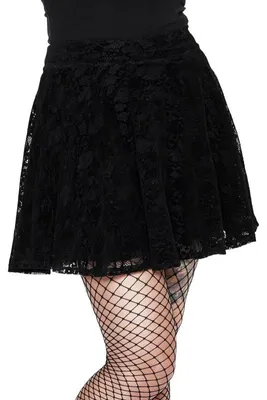 Produktbild von Vial Minirock aus Nylon-Elasthan mit blickdichtem Futter, Spitze mit Blumenmuster, XL