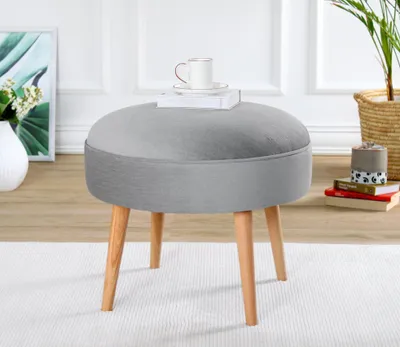 Produktbild von Hanah Home, Romley - Grey, Sitzpuff, 100 % BUCHENHOLZ, Grau, 52 x 52 x 44 cm