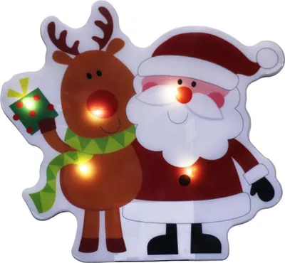 Produktbild von Fensterbild Nikolaus 10 LED warmweiß, 6/18 h Timer, innen, Batterien CR2032