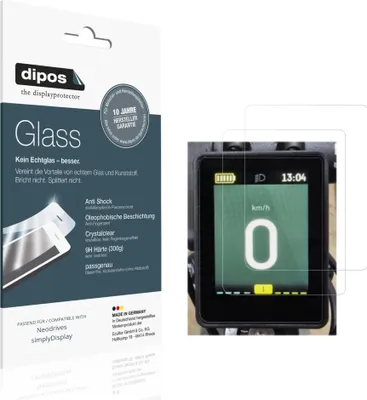 Produktbild von 2x Schutzfolie für Neodrives simplyDisplay - Anti-Shock 9H Folie dipos Glass Kunststoffglas