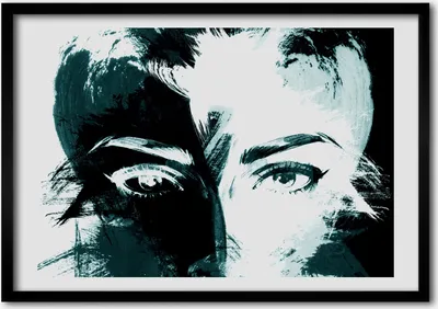 Produktbild von Bild - Bilderrahmen - 100 cm x 70 cm - MDF - Rahmen - Foto - Wandkunst Abstraction Frau