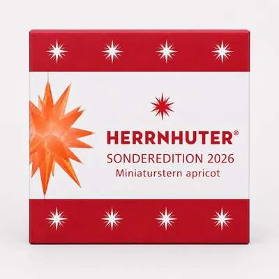 Produktbild von Herrnhuter Stern Sonderedition 2026 - Miniaturstern apricot - 8cm - indoor - inkl. 3m Kabel - kein Netzteil enthalten