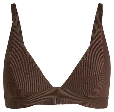 Produktbild von adidas Damen Iconisea Ribbed Padded Triangle Bikini Top Swimwear, Aurora Coffee,