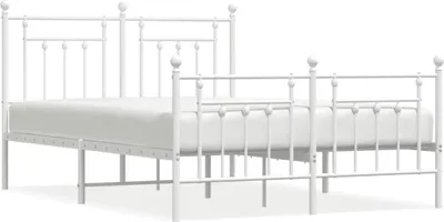 Obrázok produktu pre vidaXL Posteľná posteľ s čelom a nohami kovová biela 140x200 cm