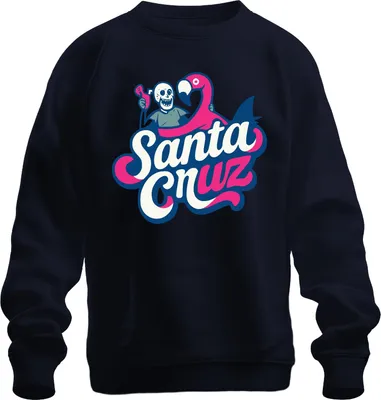 Immagine prodotto di Santa Cruz Flamingo Skelett Strand California Surfen Skate Retro Unisex Felpa Pullover, Navy, S