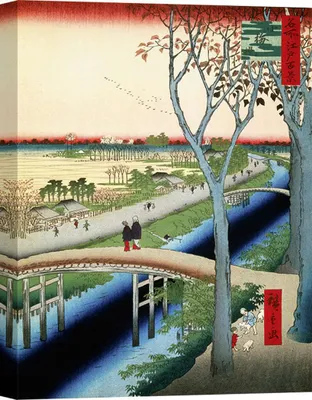Zdjęcie produktu dla Japoński wydruk na płótnie - Ando Hiroshige, Koume Embankment - 80x60 cm