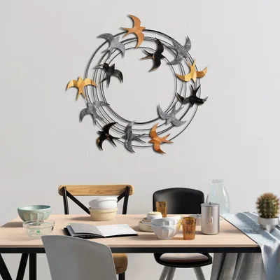 Immagine prodotto di Wallity, Spiral Flock 6, Accessorio decorativo da parete in metallo, 100 % METALLO, Multicolore, 87 x 87 x 5 cm