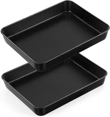 Immagine prodotto di Set di teglie da forno composto da 2 pezzi, rivestimento antiaderente, acciaio inossidabile, 26,5 x 20,6 cm