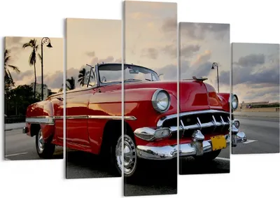 Produktbild von Bild auf Leinwand - Leinwandbild - Auto Kuba Himmel - 150x100cm - Wand Bild - Wanddeko - Leinwanddruck - Bilder - Kunstdruck - Wanddekoration - Leinwand bilder - Wandkunst - EA150x100-0186