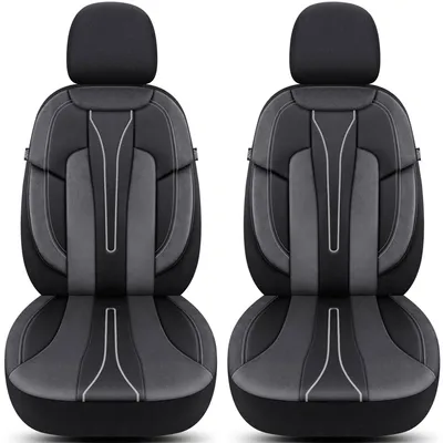 Produktbild von Autositzbezüge für Seat Alhambra Bj ab 2010 – Schonbezüge für Fahrer- und Beifahrersitz in Schwarz/Grau
