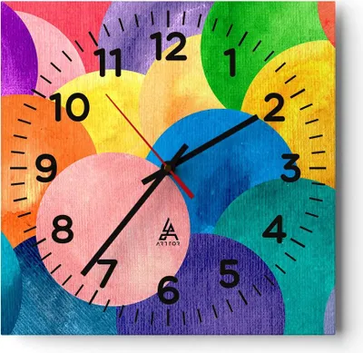 Produktbild von Wanduhr - Quadrat - Glasuhr - Abstraktion modern - 40x40cm - Schleichendes Uhrwerk - Lautlos - zum Aufhängen bereit - Dekoration Modern - Wanddekoration aus Glas - C4AC40x40-3794