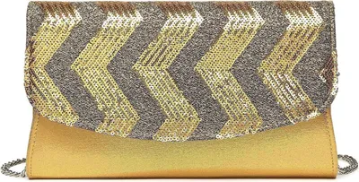 Produktbild von Miss Lulu Damen Clutch mit Pailletten - Vielseitige Kettentasche