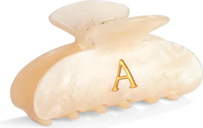 Image de Pince à cheveux dorée avec lettre A - Antiallergique et durable