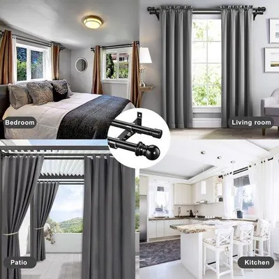Produktbild von Famanu Gardinenstange - 30-332 cm, doppelt, schwarz