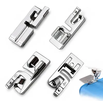 4 Rollsaumfüße für Nähmaschinen, 2/3/4/6 mm, Edelstahl