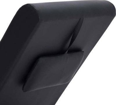 vidaXL Masážní lehátko s polštářem Black Faux Leather