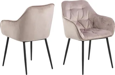 Obrázek produktu pro Armlehnstuhl >Brooke< (2er-Set) in Dusty Rose aus Metall,Stoff - 58x83x55cm (BxHxT)