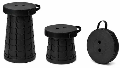 Produktbild von Faltbarer Klapphocker 41 cm hoch Campinghocker bis 150 kg Schwarz