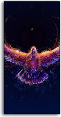 Produktbild von Leinwand Uhr Küche Wohnzimmer Bild 30x60 Gemälde Abstrakte Tier Vogel Kunst - schwarze Hände
