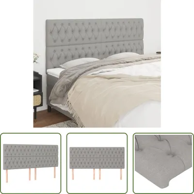Produktbild von The Living Store Kopfteile 4 Stk. Hellgrau 100x7x78/88 cm Stoff