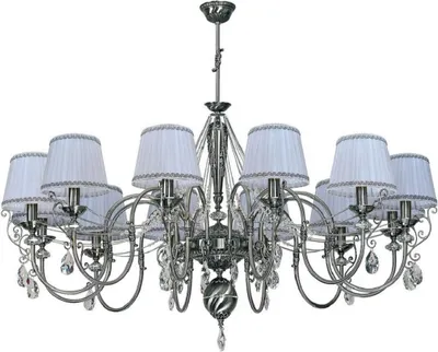 Immagine prodotto di Casa Padrino lampadario in cristallo barocco argento / nero / bianco Ø 130 x h. 80 cm