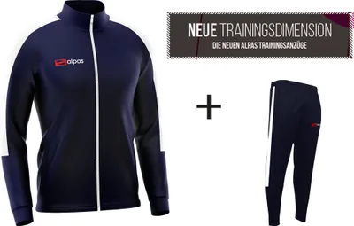 Produktbild von alpas Trainingsanzug Elite Navy/Weiß Gr. XL Sportanzug Jogginganzug