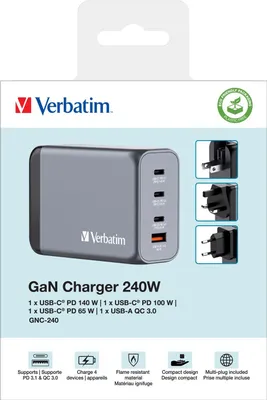 Produktbild von Verbatim GNC-240, Drinnen, AC, 28 V, Schwarz, Grau